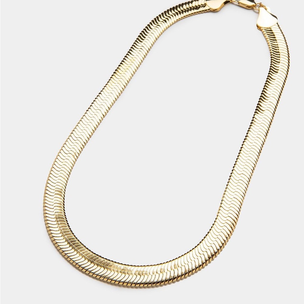 Vanessa Mooney Ghostface Chain Thick Snake Gold Necklace 24k gold plated - Picture 7 of 12